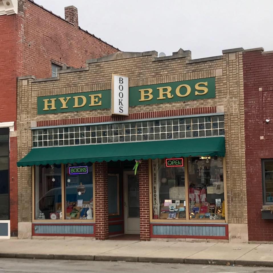 View of Hyde Brothers Booksellers from across the street